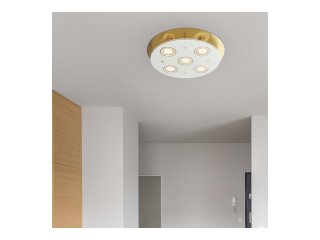 Naomi mennyezeti lámpa (5xGU10) kör, bronz+fehér