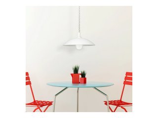 Round lehúzható függeszték üvegbúrával (E27) fehér
