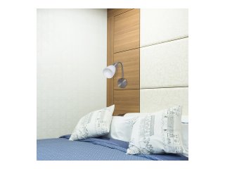 Soma szatin króm flexibilis karú fali spotlámpa, kapcsolóval (E14)