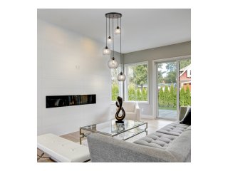 Tanesha függeszték (5xE27) füstszínű búrákkal