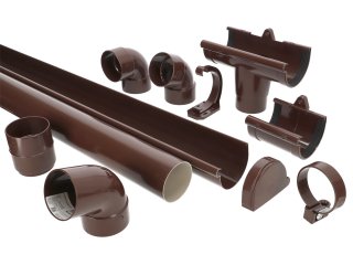 Ereszcsatorna rendszer, 90/75 mm, 4 méter, barna, PVC