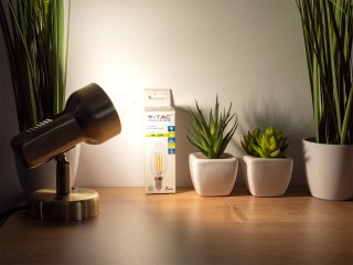 E14 LED izzó Retro filament (4W/300°) Gyertya - természetes fehér