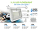 Slim LED reflektor (30W/100°) Szürke ház, Hideg fényű