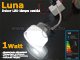 -LED dekor lámpatest Luna süllyeszthető (1W) hideg fényű