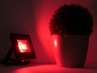 Party LED reflektor piros fényű (10W/850lm) színes világításhoz, kertbe, kültérre