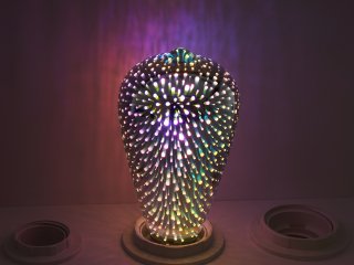 E27 LED izzó Designer 3D csillám effekt filament (3W/300°) ST64 - meleg fehér