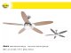 AZURA mennyezeti ventilátor és lámpa, bükk/grafitszürke színű lapát (E14) nikkel