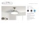 Mennyezeti ventilátor és lámpa, acél (3 lapát, 30W/CCT) távirányítóval