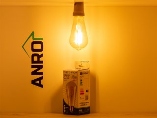 E27 LED izzó Vintage filament (6W/300°) ST64 - extra meleg fehér