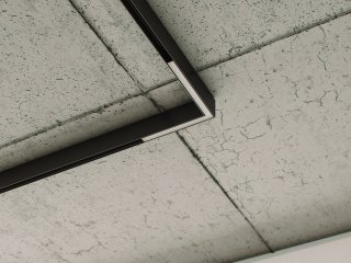 Genesis mágneses sínes L alakú sarok LED lámpa 90° horizontális, 27 cm, fekete - 24W (36°) természetes fehér, 48 Volt