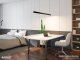 Alin minimal design függeszhető LED mennyezeti lámpa, fekete (25W) - meleg fehér