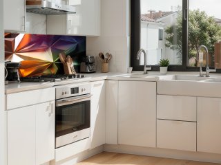 Soner konyhai hátfal, absztrakt, 3D hatású, műanyag falburkolat, hajlítható, törés- és hőálló 60x180 cm