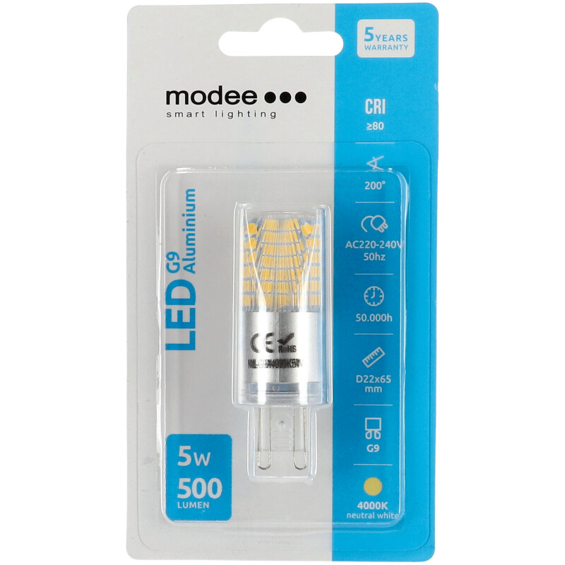 LED lámpa G9 (5W/200°) Kapszula - természetes fehér