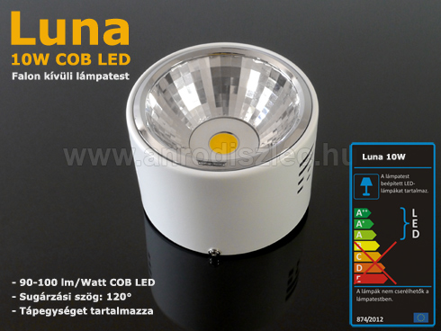 LED lámpatest Luna falon kívüli (10W) - hideg fényű