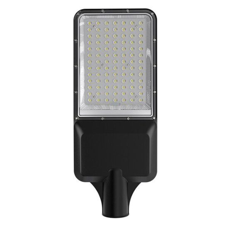 Szolár utcai LED lámpa távirányítóval (50W/6300lm) hideg fehér, fekete