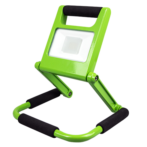 Akkus LED reflektor, munkalámpa (10W/110°) természetes fehér (zöld)