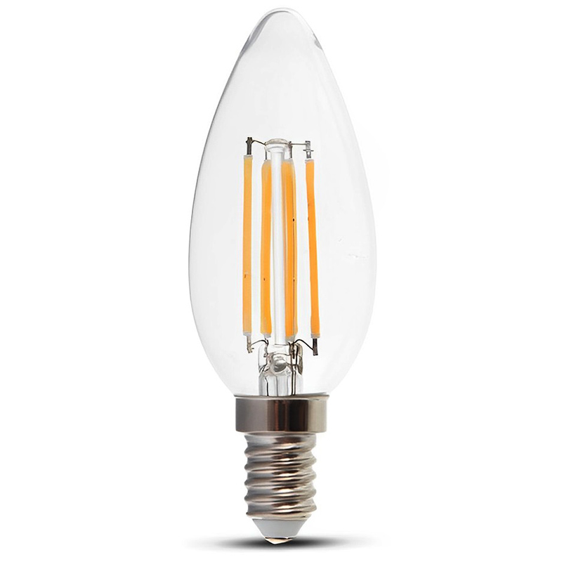 E14 LED izzó Retro filament (4W/300°) Gyertya - meleg fehér Kifutó