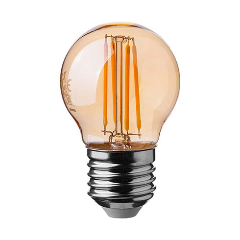 E27 LED izzó Vintage filament (4W/300°) Kisgömb - extra meleg fehér