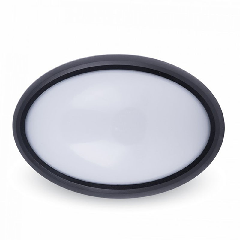 Dome-O IP54 kültéri LED lámpa, ovális - fekete (8W/560lm) meleg fehér