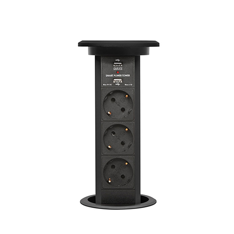 Smart Power Tower motoros, süllyeszthető elosztó (3-as+2 USB) B