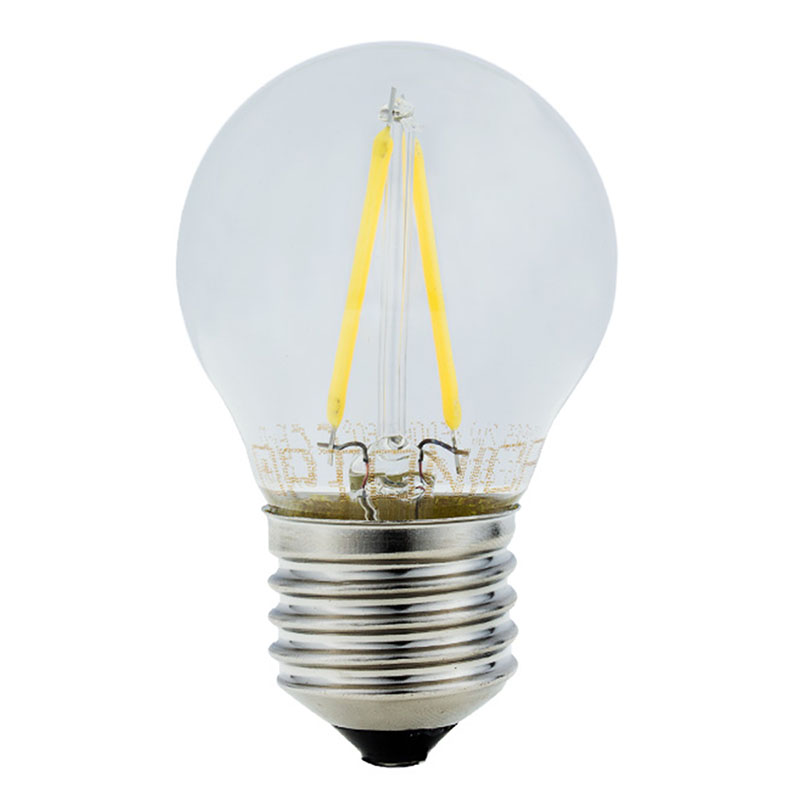 LED lámpa E27 Filament (2W/300°) Kisgömb - meleg fehér
