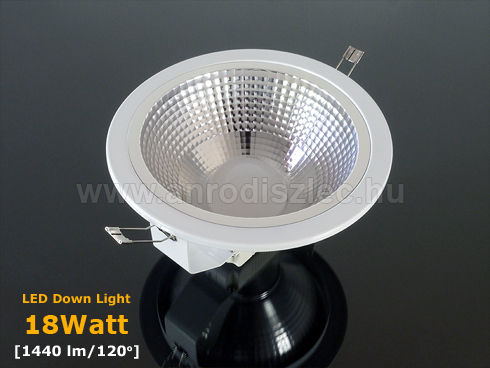 LED mélysugárzó (190 mm) 18W (kerek) meleg fehér