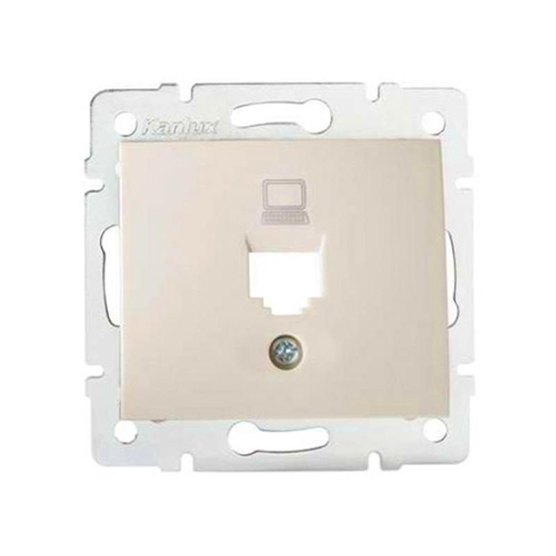DOMO - Csatlakozó aljzat burkolat, 1-es, RJ45, aljzat n., krém