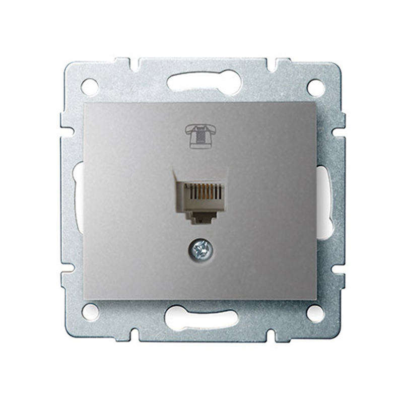 DOMO - RJ11 telefon aljzat, keret nélkül, ezüst