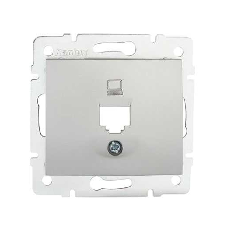 DOMO - Csatlakozó aljzat burkolat, 1-es, RJ45, aljzat n., ezüst