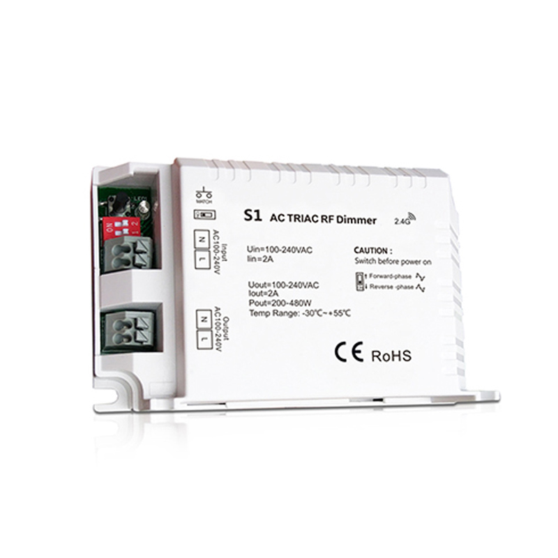 Triac dimmer fényerőszabályzó vezérlő (100-240V - 2A/csatorna) 1 csatornás S1 Kifutó