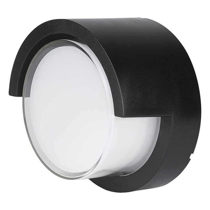 Oldalfali dekor lámpatest - fekete - kör (7W/610Lumen) meleg fehér