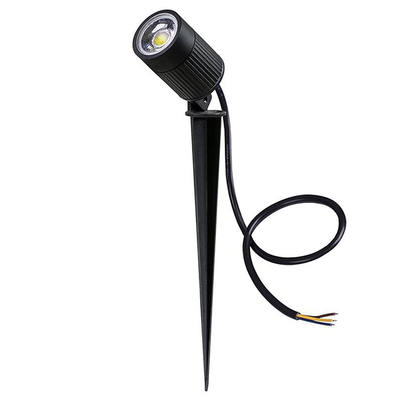 Leszúrható LED reflektorlámpa, fekete (7W) természetes fehér, IP67