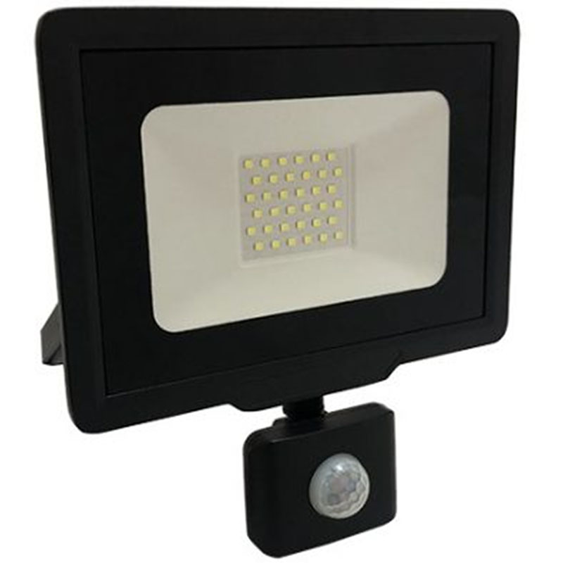 CityLine Sensor LED reflektor fekete (30W/120°) - Természetes fehér