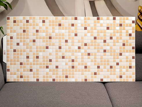 Flexpanel PVC falburkoló lap - Mozaik csempe barna-krém műanyag burkolólap
