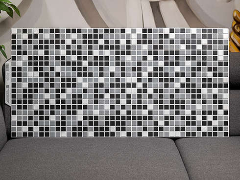 Flexpanel PVC falburkoló lap - Mozaik csempe fekete-szürke műanyag burkolólap