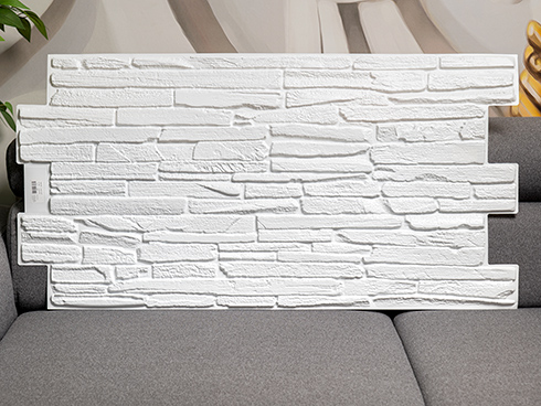 Flexpanel PVC falburkoló lap - Keskeny, hasított kő mintás burkolólap műanyagból (fehér)