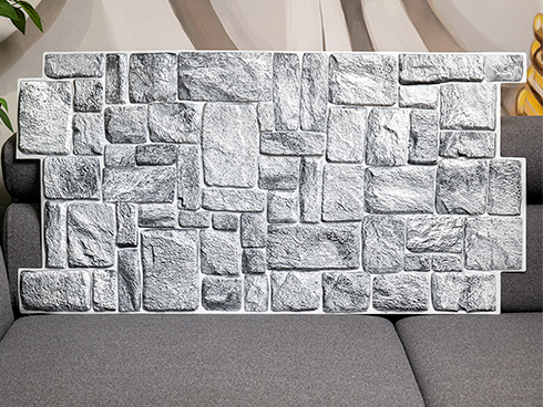 Flexpanel PVC falburkoló lap - Mészkő, szürke műanyag burkolólap