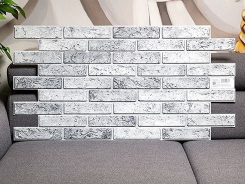 Flexpanel PVC falburkoló lap - Szürke, bontott tégla mintájú műanyag burkolólap