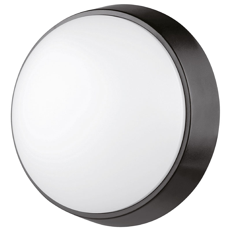 IP54 opál mennyezeti LED lámpa kerek (14W/1400lm) fekete - természetes fehér