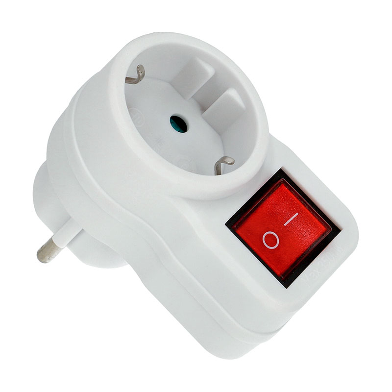 Fali aljzat 1-es (1 földelt, 16 Amper) kapcsolós, max 3500W, fehér