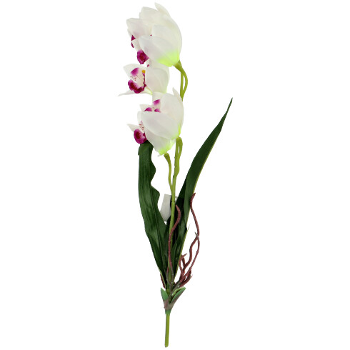 Művirág, selyemvirág - Orchidea (50x10 cm), lila-fehér