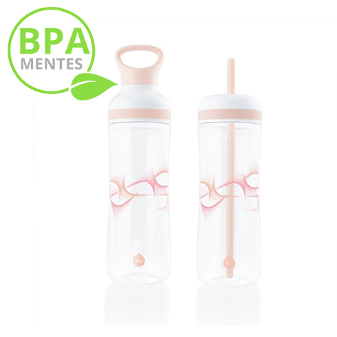 Flow Beat 2in1 műanyag kulacs, 750 ml, barack szín