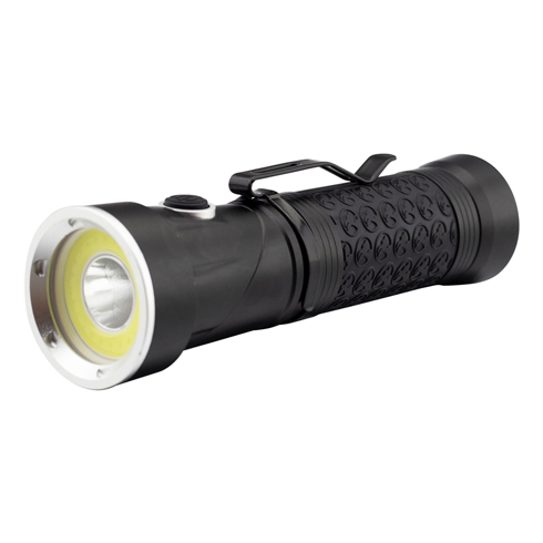 LED elemlámpa (5W/500 lumen), dönthető, alu, fekete