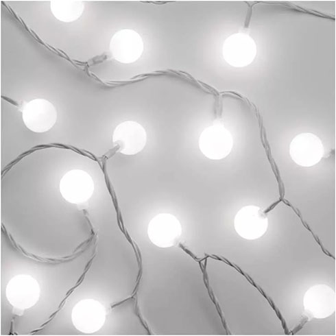 Mini gömb kültéri LED karácsonyi fényfüzér, időzítős (4m/40 LED) hideg fehér