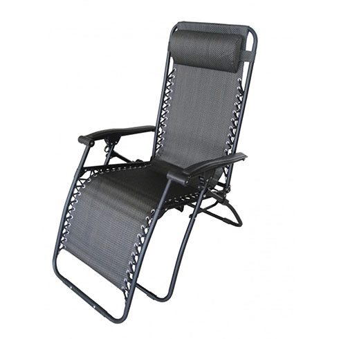 Relaxing chair - kerti relax szék, acél vázzal - fekete