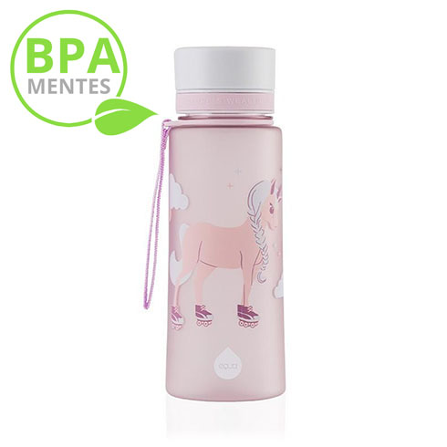 Unikornis műanyag kulacs, 600 ml, rózsaszín