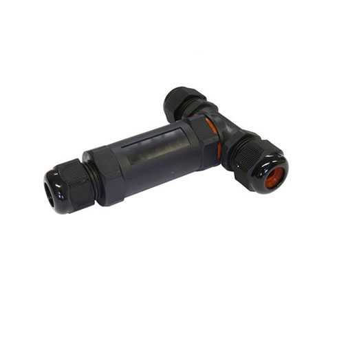 LED reflektorhoz vízmentes kötődoboz (T alakú) IP68, PP