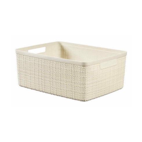 Jute szőtt hatású kosár M (12L) - Bézs