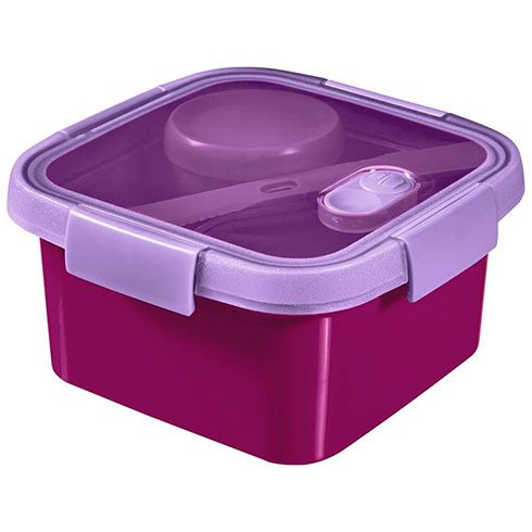 Smart to Go tároló doboz szett evőeszközzel (1L) - Lila