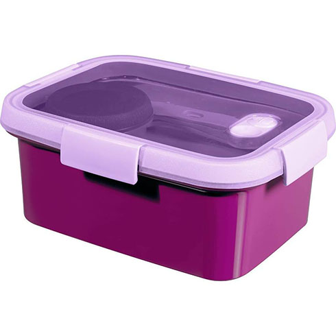 Smart to Go tároló doboz szett evőeszközzel (1,2L) - Lila